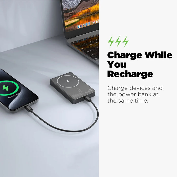 AmpNergy MagVault Slim Magnetic Power Bank – 10000mAh - Black
