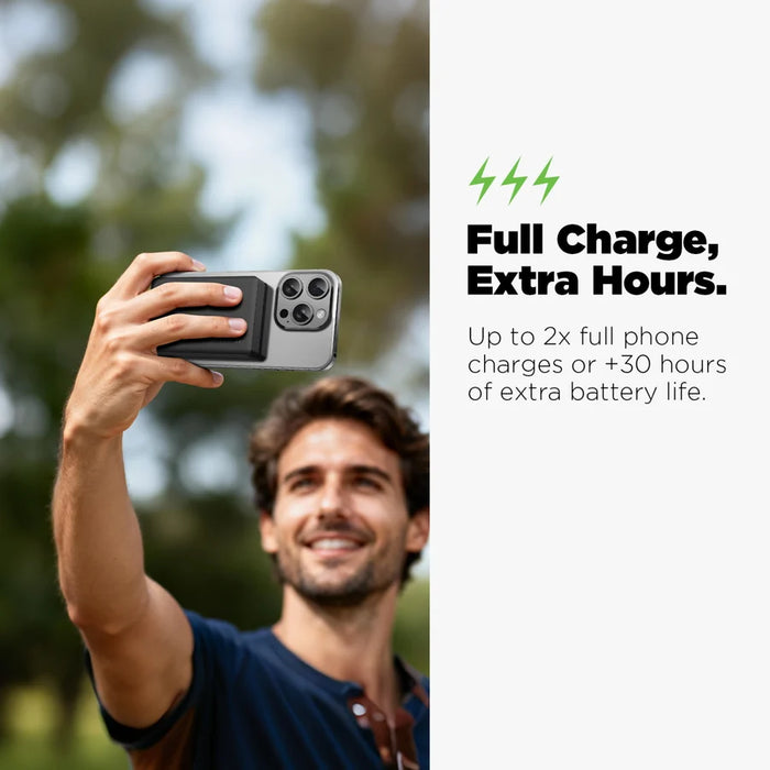 AmpNergy MagVault Slim Magnetic Power Bank – 10000mAh - Black
