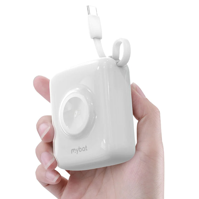 MyBat 10000mAh PowerLoop Power Bank with Watch Charger - White