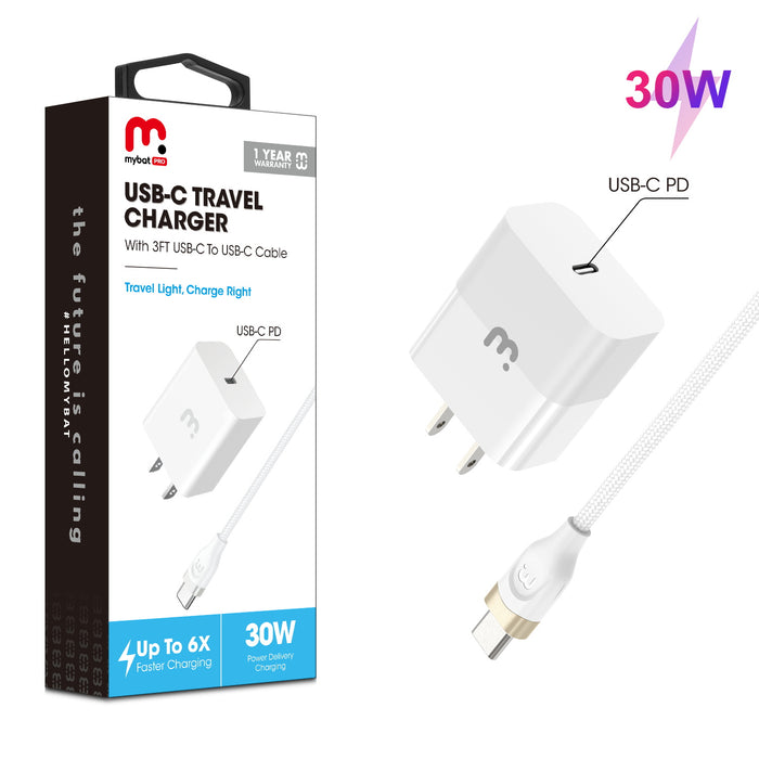 30W MyBat Pro 2-In-1 Fast Charger with USB-C Cable - Warsaw Wireless