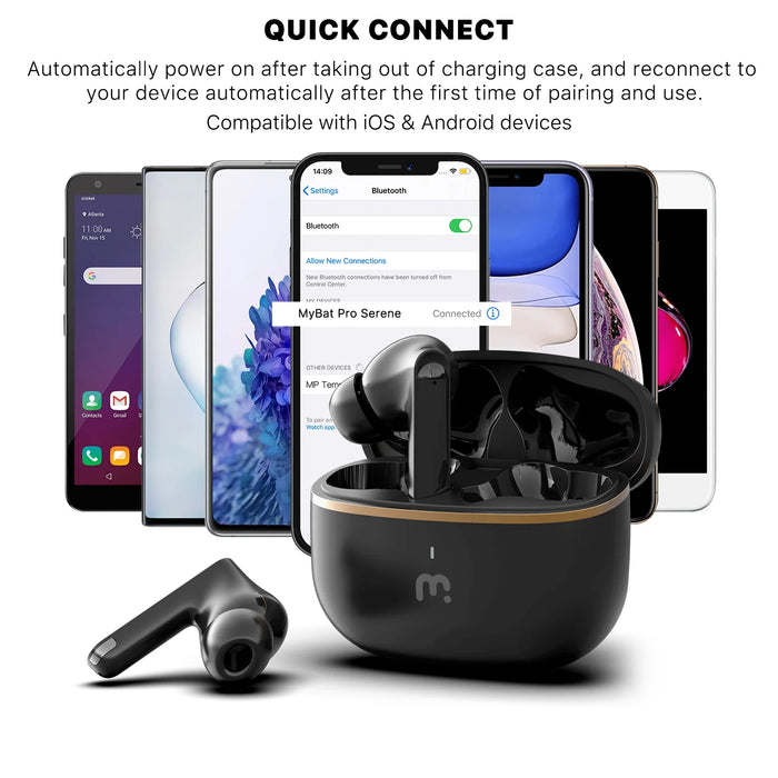 MyBat Pro Serene Wireless Earbuds - Black