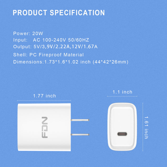 USB-C Wall Charger (20W) - Warsaw Wireless